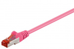 Goobay Patchkabel CAT 6, S/FTP (PiMF), magenta, 15 m kopparledare (CU), halogenfri kabelhölje (LSZH)