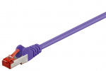 Goobay Patchkabel CAT 6, S/FTP (PiMF), violett, 3 m kopparledare (CU), halogenfri kabelhölje (LSZH)