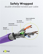 Goobay Patchkabel CAT 6A, S/FTP (PiMF), violett, 5 m opparledare (CU), halogenfri kabelhölje (LSZH) Goobay Patchkabel CAT 6A, S/FTP (PiMF), violett, 5 m opparledare (CU), halogenfri kabelhölje (LSZH)