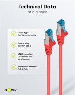 Goobay Patchkabel CAT 6A, S/FTP (PiMF), röd, 7,5 m opparledare (CU), halogenfri kabelhölje (LSZH) Goobay Patchkabel CAT 6A, S/FTP (PiMF), röd, 7,5 m opparledare (CU), halogenfri kabelhölje (LSZH)