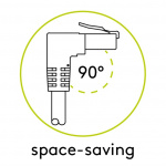 Goobay Patchkabel CAT 5e, 1x 90° vinklad, U/UTP, vit, 0,5 m kopparklädd aluminiumtråd (CCA), 1x RJ45-plugg 90 ° (8P8C)