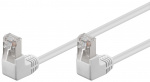 Goobay Patchkabel CAT 5e, 2x 90° vinklad, F/UTP, vit, 1 m kopparklädd aluminiumtråd (CCA), 2x RJ45-plugg 90 ° (8P8C)