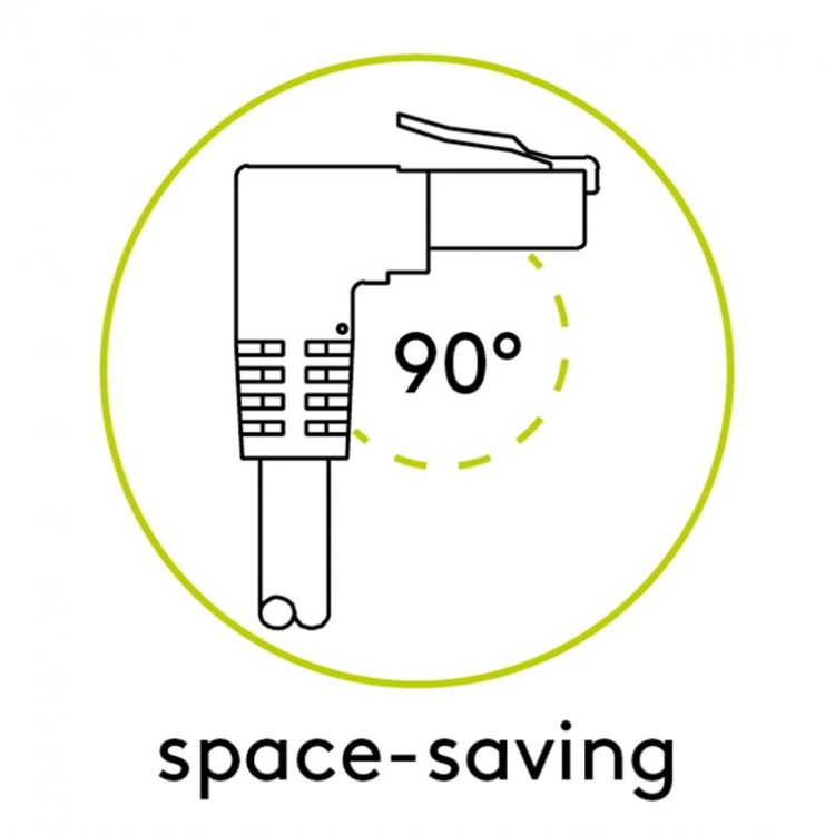 Goobay Patchkabel CAT 5e, 2x 90° vinklad, F/UTP, vit, 2 m kopparklädd aluminiumtråd (CCA), 2x RJ45-plugg 90 ° (8P8C)