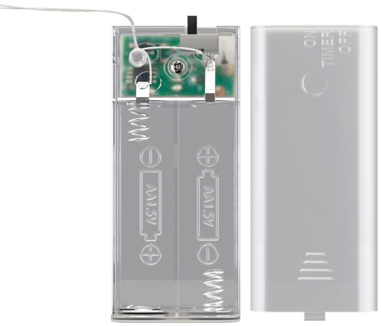 Goobay 2 x Ljusslinga med silvertråd och 20 LED-lampor, inkl. timer stämningsfull ljusdekoration för inomhusbruk