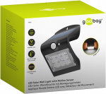 Goobay LED soldriven vägglampa med rörelsedetektor, 1,5 W neutral vit belysning för husingångar, garageportar och trappor