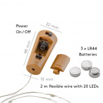 Goobay 10 x 20 LED-flaskor Atmosfärisk belysning dekoration för glasflaskor