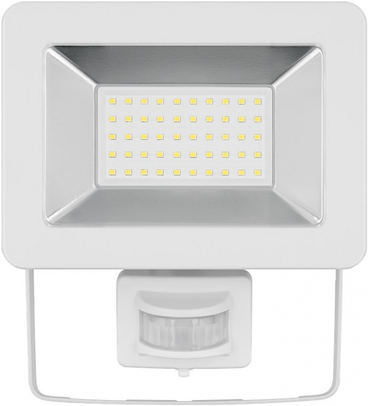Goobay LED-strålkastare för utomhusbruk, 50 W, med rörelsedetektor med 4250 lm, neutralt vitt ljus (4000 K), PIR-sensor med ON/OFF-funktion och M16 kabelgenomföring, lämplig för utomhusbruk (IP44)
