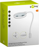 Goobay LED-förstoringslampa med stativ/klämma, 6 W, vit 480 lm, 100 mm glaslins, 1,75x förstoring, 3 dioptrier Goobay LED-förstoringslampa med stativ/klämma, 6 W, vit 480 lm, 100 mm glaslins, 1,75x förstoring, 3 dioptrier