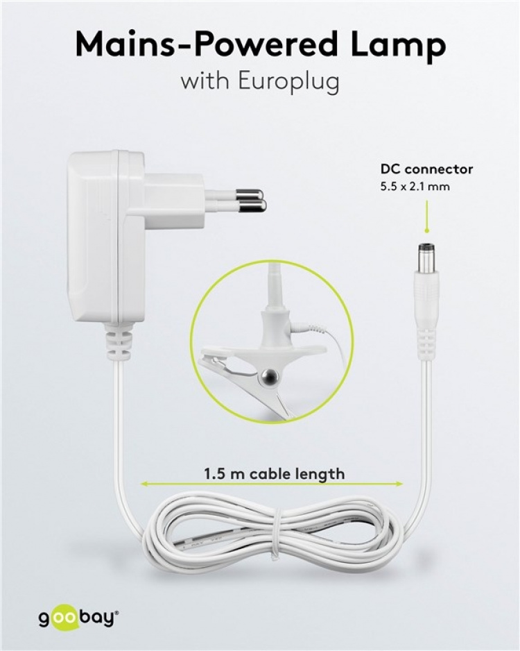 Goobay LED-förstoringslampa med stativ/klämma, 6 W, vit 480 lm, 100 mm glaslins, 1,75x förstoring, 3 dioptrier Goobay LED-förstoringslampa med stativ/klämma, 6 W, vit 480 lm, 100 mm glaslins, 1,75x förstoring, 3 dioptrier