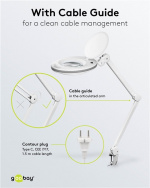 Goobay LED-suurennusvalaisin kiinnikkeellä, 8 W, valkoinen 650 lm, 127 mm:n kristallilasilinssi, 1,75x suurennus, 3 dioptriaa