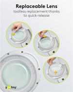 Goobay LED-förstoringslampa med stativ, 6 W, vit 80-450 lm, dimbar, 100 mm glaslins, 1,75x förstoring, 3 dioptrier Goobay LED-förstoringslampa med stativ, 6 W, vit 80-450 lm, dimbar, 100 mm glaslins, 1,75x förstoring, 3 dioptrier