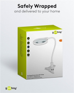 Goobay LED-förstoringslampa med klämma, 6 W, vit 480 lm, 100 mm glaslins, 1,75x förstoring, 3 dioptrier Goobay LED-förstoringslampa med klämma, 6 W, vit 480 lm, 100 mm glaslins, 1,75x förstoring, 3 dioptrier