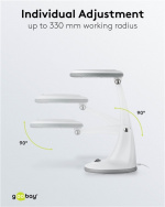 Goobay LED-förstoringslampa med stativ, 6 W, vit 450 lm, 100 mm glaslins, 1,75x förstoring, 3 dioptrier Goobay LED-förstoringslampa med stativ, 6 W, vit 450 lm, 100 mm glaslins, 1,75x förstoring, 3 dioptrier