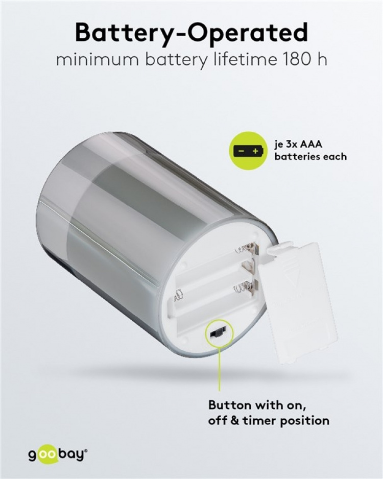 Goobay LED äkta vaxljus i glas, 7,5 x 10 cm vacker och säker ljuslösning för många områden som hem och loggia, kontor eller skolor