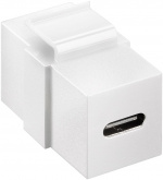 Goobay Keystone-modul USB-C™-kontakt, USB 3.2 Gen 2 (10 Gbit/s), vit USB-C™-uttag > USB-C™-uttag