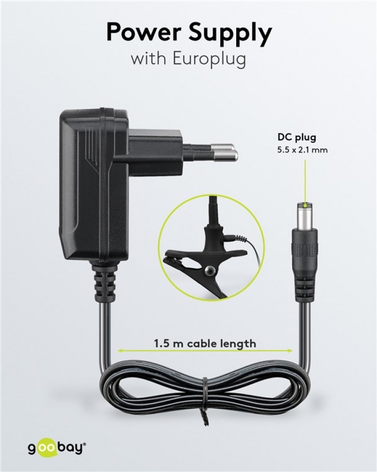 Goobay LED-förstoringslampa med stativ/klämma, 6 W, svart 480 lm, 100 mm glaslins, 1,75x förstoring, 3 dioptrier