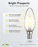 Goobay LED-lampa med glödtråd, 6 W sockel E14, varmvit, ej dimbar Goobay LED-lampa med glödtråd, 6 W sockel E14, varmvit, ej dimbar