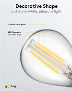 Goobay LED Mini Globe med glödtråd, 4 W sockel E14, varmvit, ej dimbar