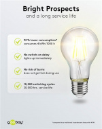 Goobay LED-lampa med glödtråd, 4 W sockel E27, varmvit, ej dimbar