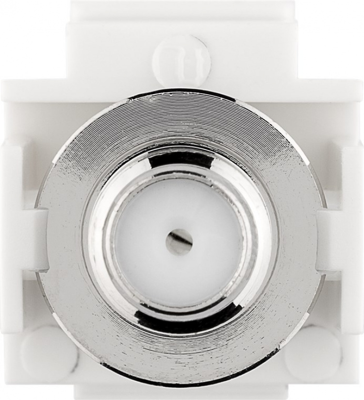 Goobay Keystone-modul, SAT/antenn, slätt infälld montering IEC / koaxialplugg > F uttag 90 °