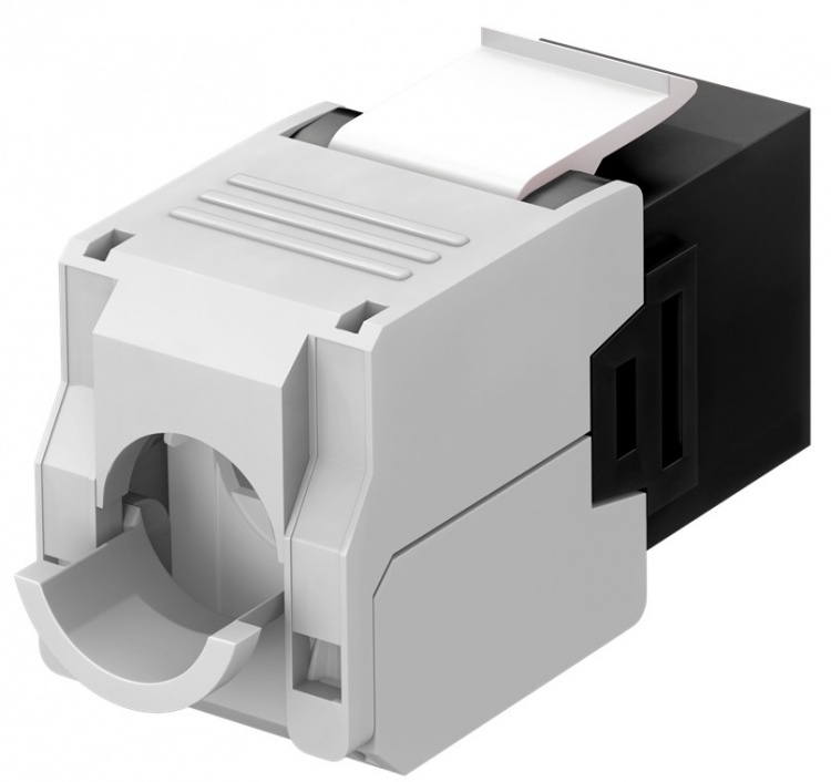 Goobay Keystone-modul RJ45 CAT 6A, UTP 16,5 mm bred, krokodiltyp, för verktygslös IDC-montering