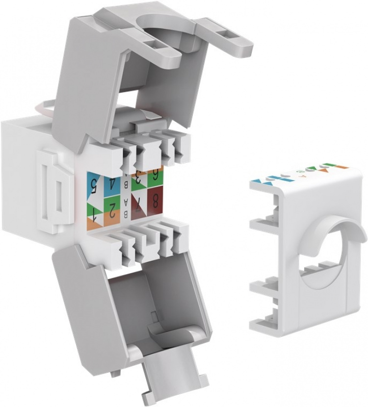 Goobay Keystone-modul RJ45 CAT 6A, UTP 16,5 mm bred, krokodiltyp, klämlist för verktygslös IDC-montering Goobay Keystone-modul RJ45 CAT 6A, UTP 16,5 mm bred, krokodiltyp, klämlist för verktygslös IDC-montering