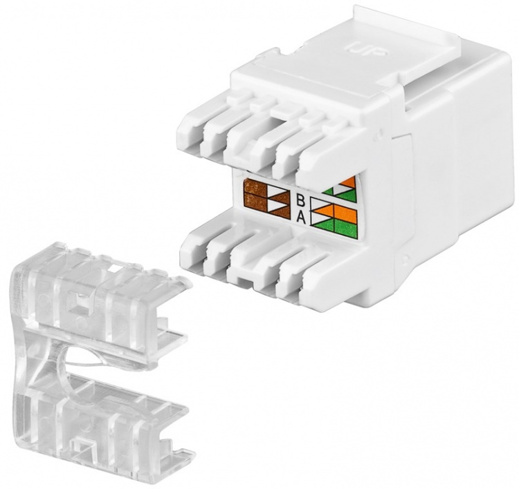 Goobay Keystone-modul RJ45 CAT 5e, UTP, 100 MHz 20 mm bred, RJ45-kontakt (8P8C).