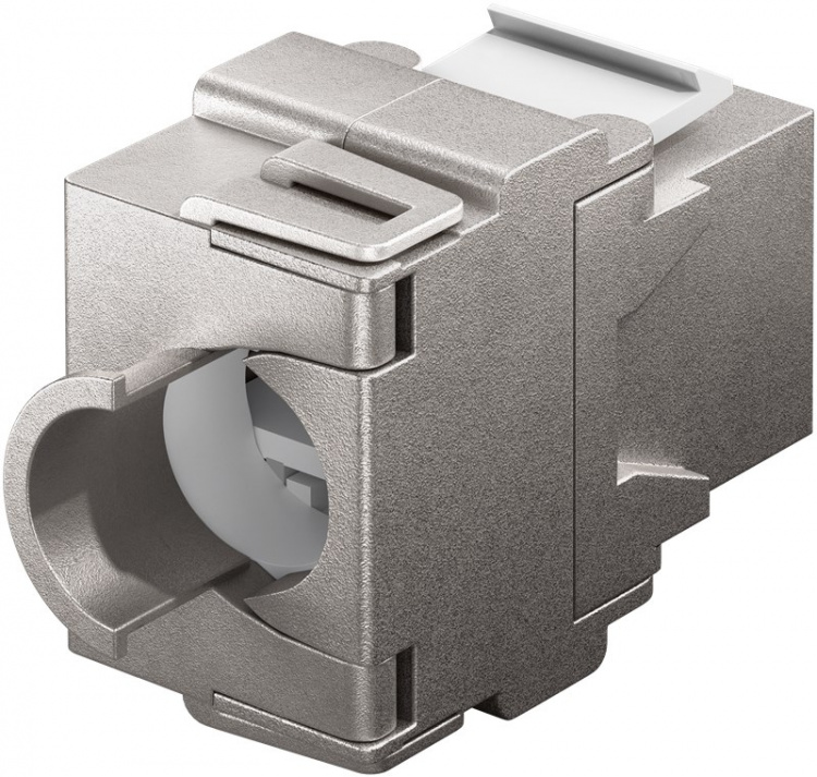 Goobay Keystone-moduuli RJ45 CAT 6A, STP 17,1 mm leveä, Butterfly-tyyppi, kiinnitysnauha IDC-asennusta varten (ilman työkaluja)