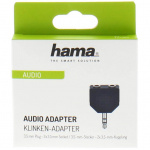 Hama Adapteri Audio 2x3.5mm- 3.5mm 2xNaaras-Uros Musta