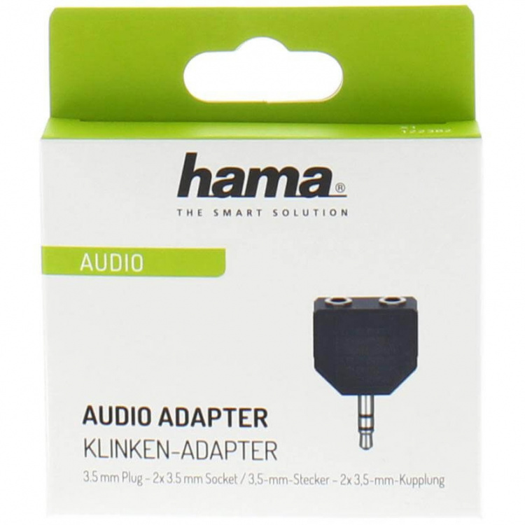 Hama Adapteri Audio 2x3.5mm- 3.5mm 2xNaaras-Uros Musta