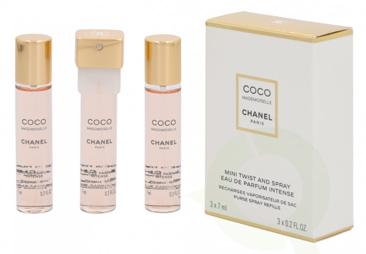 Chanel Coco Mademoiselle Intense Giftset 21 ml, 3x Edp Spray Refill 7ml - Twist and Spray