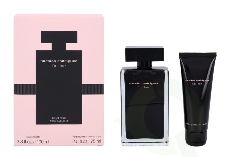 Narciso Rodriguez For Her Giftset 175 ml, Edt Spray 100ml/Body Lotion 75ml/Travel Retail