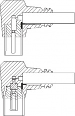 Goobay Vinklad antennkabel ( koaxial-plugg 90° > koaxial-uttag 90°