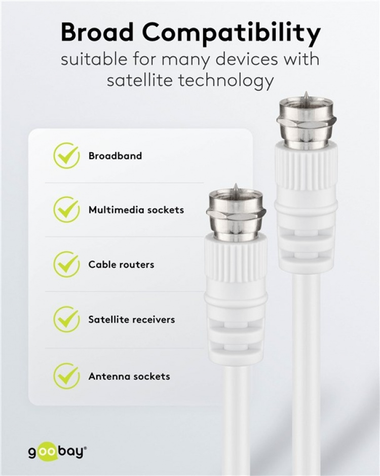 Goobay SAT-antennikaapeli ( F-pistoke > F-pistoke Goobay SAT-antennikaapeli ( F-pistoke > F-pistoke