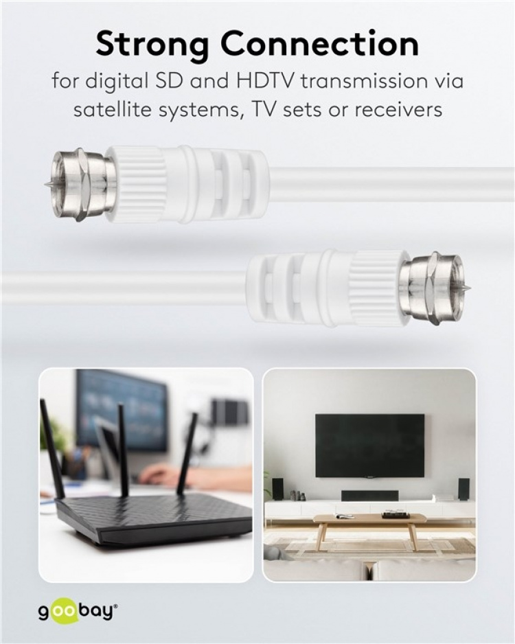 Goobay SAT-antennikaapeli ( F-pistoke > F-pistoke Goobay SAT-antennikaapeli ( F-pistoke > F-pistoke