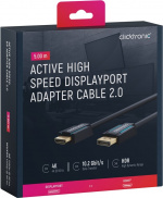 ClickTronic Adapterkabel för aktiv DisplayPort™ till HDMI™ (4K/60Hz) Premiumkabel | 1x DisplayPort™-kontakt >> 1x HDMI™-kontakt | 5,0 m | 4K @ 60 Hz