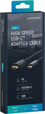 ClickTronic Adapterkabel från USB-C™ till HDMI™ Premiumkabel | USB-C™-kontakt HDMI™-kontakt | 2,0 m | 4K @ 60 Hz ClickTronic Adapterkabel från USB-C™ till HDMI™ Premiumkabel | USB-C™-kontakt HDMI™-kontakt | 2,0 m | 4K @ 60 Hz