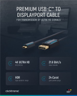 ClickTronic USB-C™ - DisplayPort™ -sovitinkaapeli Premium-kaapeli | USB-C™-liitin DisplayPort™-liitin | 1,0 m | 4K @ 60 Hz ClickTronic USB-C™ - DisplayPort™ -sovitinkaapeli Premium-kaapeli | USB-C™-liitin DisplayPort™-liitin | 1,0 m | 4K @ 60 Hz