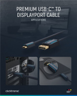 ClickTronic USB-C™ - DisplayPort™ -sovitinkaapeli Premium-kaapeli | USB-C™-liitin DisplayPort™-liitin | 1,0 m | 4K @ 60 Hz ClickTronic USB-C™ - DisplayPort™ -sovitinkaapeli Premium-kaapeli | USB-C™-liitin DisplayPort™-liitin | 1,0 m | 4K @ 60 Hz