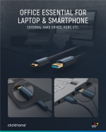 ClickTronic Adapterkabel från USB-C™ till USB-A 3.2 Gen 1 Premiumkabel | USB-C™-kontakt USB-A 3.0-kontakt | 2,0 m | 5 Gbit/s