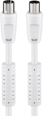 Goobay Antennkabel med ferrit (80 dB), dubbelskärmad koaxial-plugg > koaxial-plugg (helt skärmad)