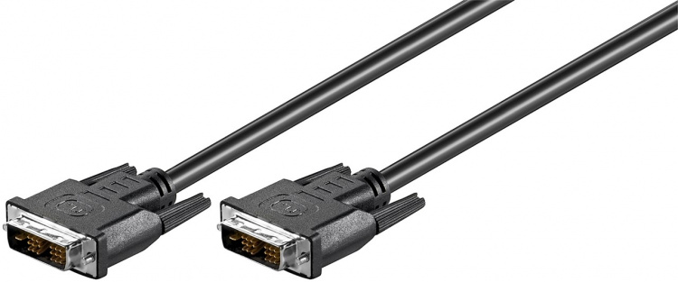 Goobay DVI-D Full HD-kabel Single Link, förnicklad DVI-D-kontakt single link (18 + 1 pin) > DVI-D-kontakt single link (18 + 1 pin)