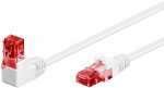 Goobay Patchkabel CAT 6, 1x 90° vinklad, U/UTP, vit kopparklädd aluminiumledare (CCA), snäpplås på toppen