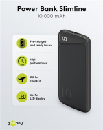 Goobay Powerbank Slimline 10.000 mAh Kraftfulla 10.000 mAh med statusdisplay Goobay Powerbank Slimline 10.000 mAh Kraftfulla 10.000 mAh med statusdisplay