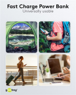 Goobay Snabbladdning Powerbank 20.000 mAh (USB-C™ PD, QC 3.0) Kraftfull powerbank med statusdisplay, kompatibel med Quick Charge