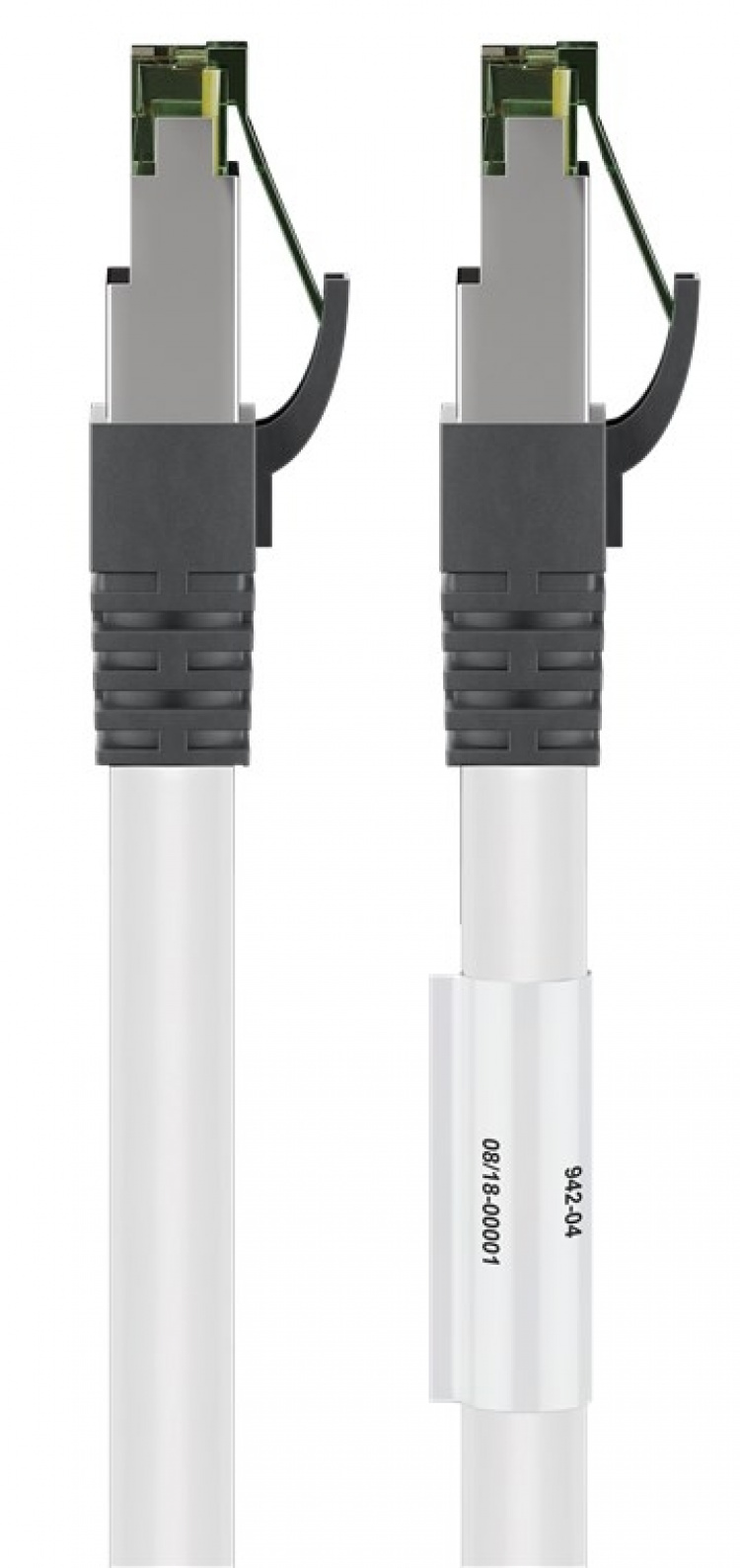 Goobay RJ45 (CAT 6A, 500 MHz) patchkabel med CAT 8.1 S/FTP rå kabel, vit 99,9 % syrefri kopparledare (OFC), AWG 24, halogenfri kabelhölje (LSZH) Goobay RJ45 (CAT 6A, 500 MHz) patchkabel med CAT 8.1 S/FTP rå kabel, vit 99,9 % syrefri kopparledare (OFC), AWG 24, halogenfri kabelhölje (LSZH)
