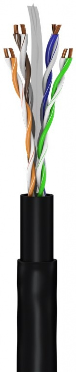 Goobay Patchkabel CAT 6 för dragning utomhus, U/UTP, svart kopparledare (CU), dubbelt yttre hölje (PE)