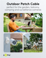 Goobay Patchkabel CAT 6 för dragning utomhus, U/UTP, svart kopparledare (CU), dubbelt yttre hölje (PE)
