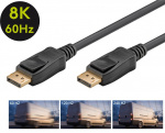 Goobay DisplayPort™-anslutningskabel 2.0 Displayport™ plugg > Displayport™ plugg, 8K @ 60Hz