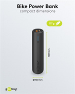 Goobay Bike powerbank 5.0 (5 000 mAh) liten, tunn och praktisk powerbank med en kapacitet på 5.000 mAh för montering på cykeln
